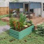 Galvanized Raised Garden Bed, Steel Outdoor Planters with Reinforced Rods, 71" x 36" x 23", Light Green - Image 2