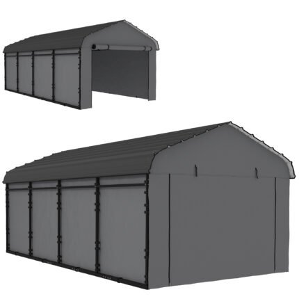12' x 20' Metal Carport with Heavy Duty Garage Car Canopy
