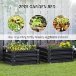 2pc 23.5" Elevated Herb & Vegetable Planting Box Kit w/ Versatile Uses, Dark Gray - Image 4