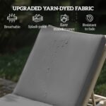 2-Piece Patio Chair Cushions with Backrests, Replacement Cushions for Outdoor Lounge Chair, Gray - Image 4