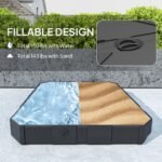 Square Patio Umbrella Base, Cantilever Offset Umbrella Base Heavy Duty Outdoor Umbrella Stand Base, Filled Up to 143lbs with Stand or 130lbs with Water for Garden Poolside - Image 5