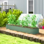 7.9' x 2' x 1' Galvanized Raised Garden Bed Kit, Metal Planter Box with Safety Edging, Green - Image 2