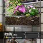 Outdoor Wicker Planter with Trellis for Climbing Plants, Freestanding Rattan Garden Box with Storage Shelf, Black - Image 4