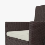 2 Pieces Wicker Outdoor Dining Chairs, Patio Chairs with Cushions for Backyard, Garden, Lawn, Dark Coffee - Image 7