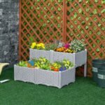 4-Piece Raised Garden Bed with Legs, Self-Watering Planter Box Raised Bed to Grow Flowers, Herbs & Vegetables, Gray - Image 2