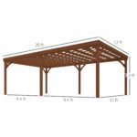12' x 20' Outdoor Wooden Pergola, Grape Vine Gazebo with Concrete Anchors for Garden, Patio, Backyard, Deck - Image 3