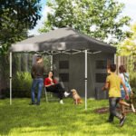10' x 10' Pop Up Canopy Tent w/ Sidewall, UPF50+ Height Adjustable Instant Sun Shelter w/ Storage Pockets, Sea Blue - Image 2