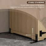 Wooden Outdoor Storage Cabinet Garden Shed with Waterproof Asphalt Roof and Lockable Doors, Natural - Image 6