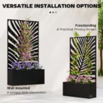 Metal Garden Bed with Trellis for Climbing Plants, Freestanding or Wall Mounted Flower Bed for Garden, Patio, Balcony - Image 5