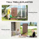 Trellis Planter for Climbing Plants, Raised Garden Bed with Trellis, Planter Box for Outdoor Garden, Light Brown - Image 6
