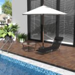 Folding Chaise Lounge Pool Chairs, Outdoor Sun Tanning Chairs with Pillow, Reclining Back, Steel Frame & Breathable Mesh for Beach, Yard, Patio, Black - Image 2