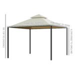 10' x 10' Steel Outdoor Patio Gazebo with Polyester Privacy Curtains, Two-Tier Roof for Air, Large Design - Image 3
