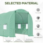 15' x 7' x 7' Walk-in Tunnel Hoop Greenhouse, Green House for Outside with PE Cover, Steel Frame, Roll-Up Zipper Door & Windows for Flowers, Vegetables, Tropical Plants, Green - Image 4