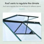 6' x 6' Greenhouse for Outdoors, Polycarbonate Greenhouse with Rain Gutter and Roof Vent, Aluminum Walk-in Green Houses for Outside for Patio Backyard Garden, Dark Green - Image 4