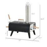 Pellet Wood Fired Pizza Oven Outdoor Pizza Maker with 12" Stone, Peel and Waterproof Cover - Image 3