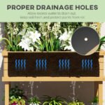 Elevated Wood Planter with Trellis for Climbing Plants, Raised Garden Bed with Legs and Drainage Holes, Natural Wood - Image 6