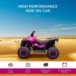 Kids ATV 4 Wheeler, 12V Kids Ride On Toy with Dual Motors, High & Low Speed, Music, Headlights, Up to 3.7 MPH, Pink - Image 4