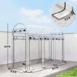Walk-in Tunnel Greenhouse, Hoop House Greenhouse with 8 Roll-Up Doors, 10' x 3' x 6.5', Clear - Image 3