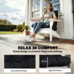 Outdoor Adirondack Chair Cushions Set of 2, Tufted High Back Patio Chair Cushions, Black - Image 4