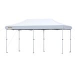 10'x20' Aluminum Pop Up Canopy Tent, Upgraded Thicker Tube Instant Party Tent with Wheeled Bag, 2-Level Adjustable, XL Large Ground Stakes for Events Patio Backyard