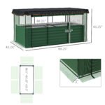 Galvanized Steel Planter Box with Crop Cage and Shade Cloth, Raised Garden Bed for Flowers, Veggies and Herbs, Green - Image 3