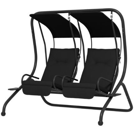 2-Seater Outdoor Porch Swing with Canopy