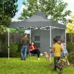 10' x 10' Heavy Duty Pop Up Canopy Tent with Sidewall, UPF50+ Instant Sun Shelter with Storage Pockets, Dark Blue - Image 2