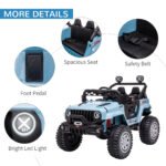 12V Kids Ride on Car with Remote Control, Battery-Operated Ride on Toy with Spring Suspension, Led Lights, Music, Horn, 3 Speeds, USB, MP3 - Image 7