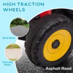 12V Electric Ride on Tractor with Trailer, 25W Dual Motors, Red - Image 7