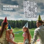 9x12 Waterproof Reversible Outdoor Rug for Camping, Backyard, Picnics, Beach, Deck Gray & White Floral - Image 6