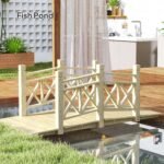 5 ft. Wooden Garden Bridge Footbridge for Backyard Ponds, Creeks, Streams, Nature Wood - Image 8