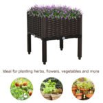 1 Piece Raised Garden Bed with Legs, Planter Box Raised Bed to Grow Flowers, Herbs & Vegetables, Brown - Image 6