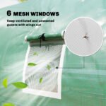 10'x11'x6' Walk-in Tunnel Greenhouse with Shelves, Mesh Door and Windows, Hoop House Greenhouse with PE Cover, Green - Image 8