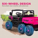 24V 4WD Kids Ride On Car with 6 Wheels Electric Ride On Car with Dump Bed, Remote for 3-8 Years, Pink - Image 5