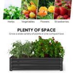 Galvanized Raised Garden Bed, 4' x 4' x 1' Metal Planter Box, for Growing Vegetables, Flowers, Herbs, Succulents, Gray - Image 4