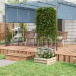 Galvanized Planter Box, 24" x 24" x 73.5" Raised Garden Bed with Tomato Cage for Climbing Vines, Cream - Image 7