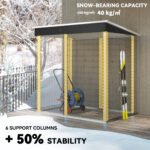 6' x 4' Outdoor Garden Shed, Metal Storage Shed with Lockable Door and Gloves for Backyard Garden Patio, Dark Gray - Image 5