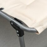 Padded Folding Chaise Lounge Chair, Outdoor 6-Level Reclining Camping Tanning Chair with Headrest for Beach, Yard, Patio, Pool, Beige - Image 8