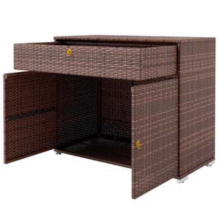 Outdoor Storage Cabinet with Waterproof PE Rattan Cabinet