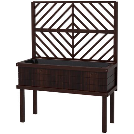 Elevated Wood Planter with Trellis