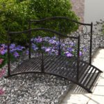 4’ Metal Arch Backyard Garden Bridge with Safety Siderails, Delicate Scrollwork, & Easy Assembly, Black Bronze - Image 2