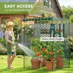 Walk-in Crop Cage, Plant Protectors from Animals with Roll Up Zippered Door, 3.9' x 3.9' x 5.9', Dark Green - Image 6