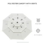 9FT 3 Tiers Patio Umbrella Outdoor Market Umbrella with Crank, Push Button Tilt for Deck, Backyard and Lawn - Image 8