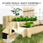 3 Tier Raised Garden Bed, Water Draining Fabric for Soil, Elevated Wood Flower Box for Vegetables, Herbs, Natural - Image 6