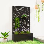 Metal Garden Bed with Trellis for Climbing Plants, Freestanding or Wall Mounted Flower Bed for Garden, Patio, Balcony - Image 2