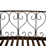 7' Metal Arch Garden Bridge Arc Footbridge with Side Railings Decorative Scrollwork, Bronze - Image 8