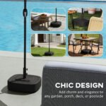 Patio Umbrella Base Outdoor Umbrella Stand with Wheels for 1.5"/1.9" Umbrella Poles - Image 7