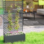 Metal Planter Box with Trellis, Raised Garden Bed with Trellis, Diamond Lattice Privacy Planter for Climbing Plants - Image 7
