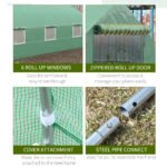 11.5' x 10' x 6.5' Outdoor Portable Walk-In Tunnel Greenhouse with Windows-Deep Green - Image 5