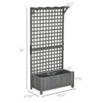 Wood Planter with Trellis for Vine Climbing, Raised Garden Bed, Privacy Screen for Backyard, Patio, Dark Gray - Image 3